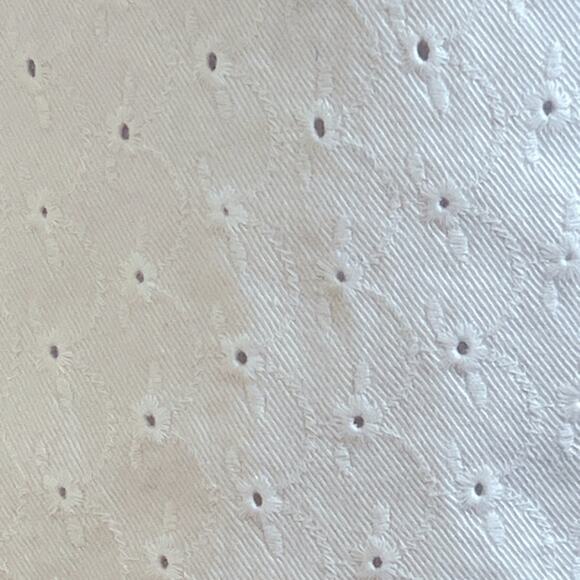 LAUREN JEANS CO. RALPH LAUREN white eyelot cotton crop jeans SZ 6 - Picture 8 of 15